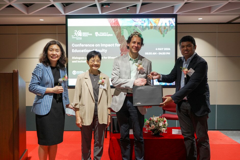 (From Left)Dr Lu Jiafang,Acting Head,EPL,EdUHK, Ms Linda Lam,Chairperson, Equal Opportunities Commission,Prof Chris Brown,Head of Southampton Education School,University of Southampton,Dr Miron Bhowmik,Assistant Professor,EPL and EDI Specialist,FEHD,EdUHK