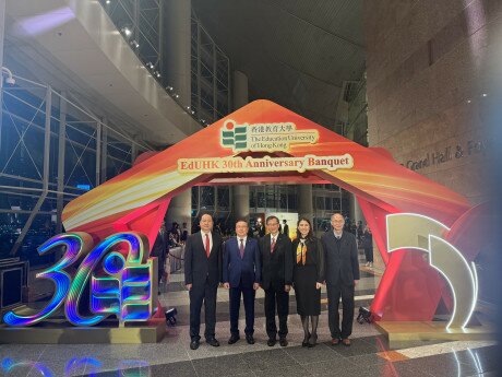 Director-General, OCMFA International Department, Counsellor Wang Jian met with Professor Bolat Tilep and Dr Gulmira Qanay at EdUHK 30th Anniversary Banquet. He supports EdUHK's commitment to furthering education collaboration to "Belt and Road" countries