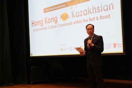 Professor Chetwyn Chan Che-hin, the Vice President  (Research and Development)  at EdUHK, makes his opening remarks   