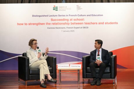 Ms Corinne Heckmann and Professor Ken Yung Kin-lam during the panel discussion