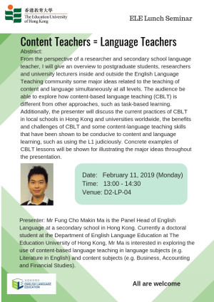 Content Teachers = Language Teachers