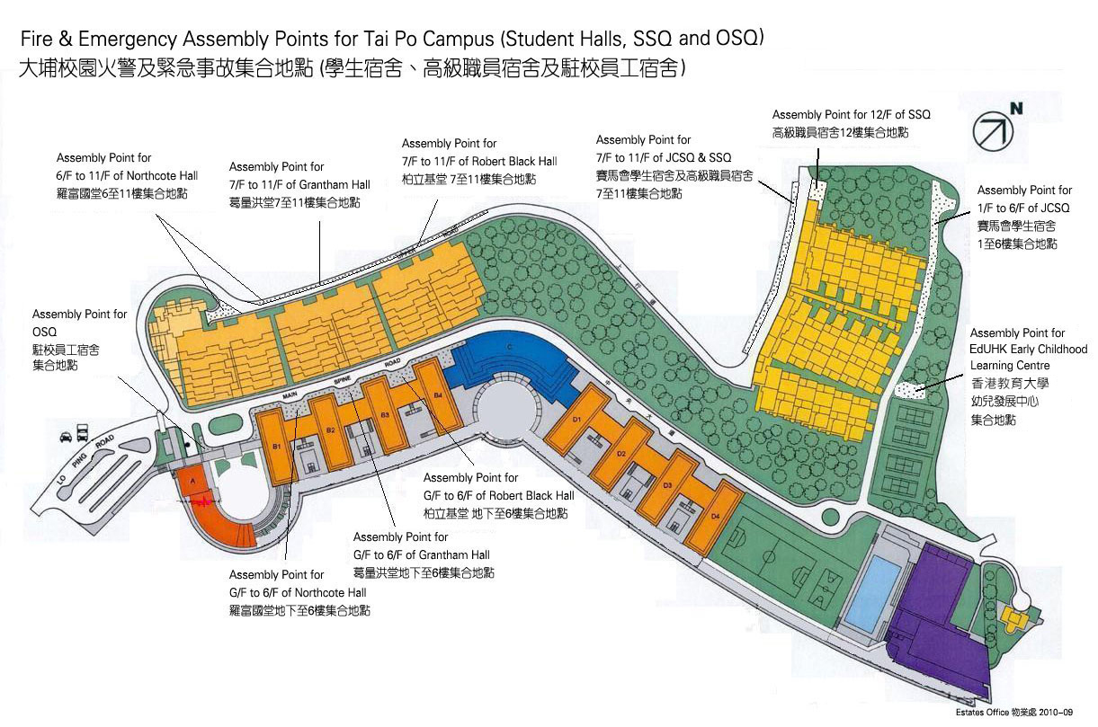 Assembly Points (Student Halls/Quarters & Staff Quarters)