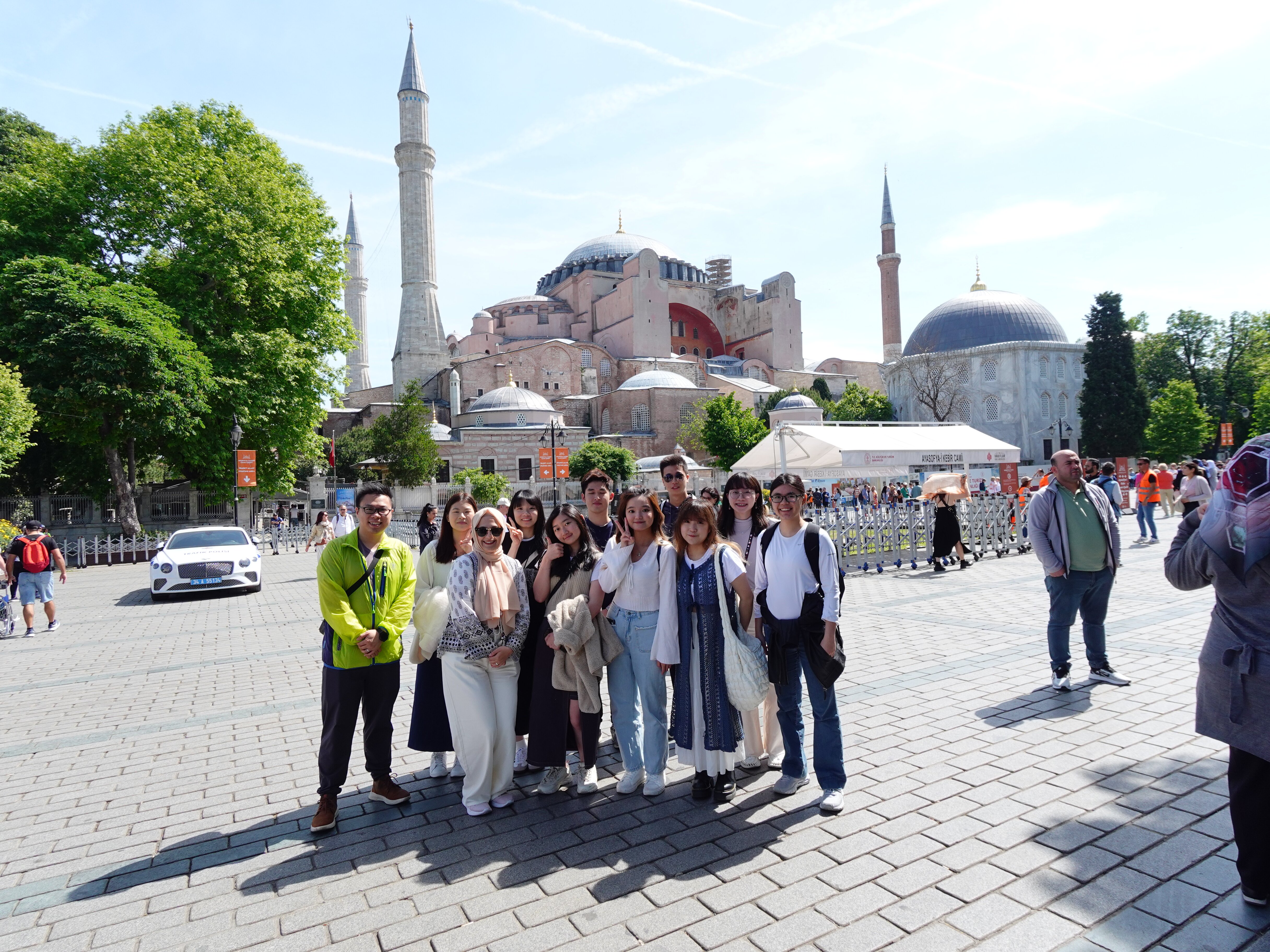 The team captures memories in front of the iconic Hagia Sophia