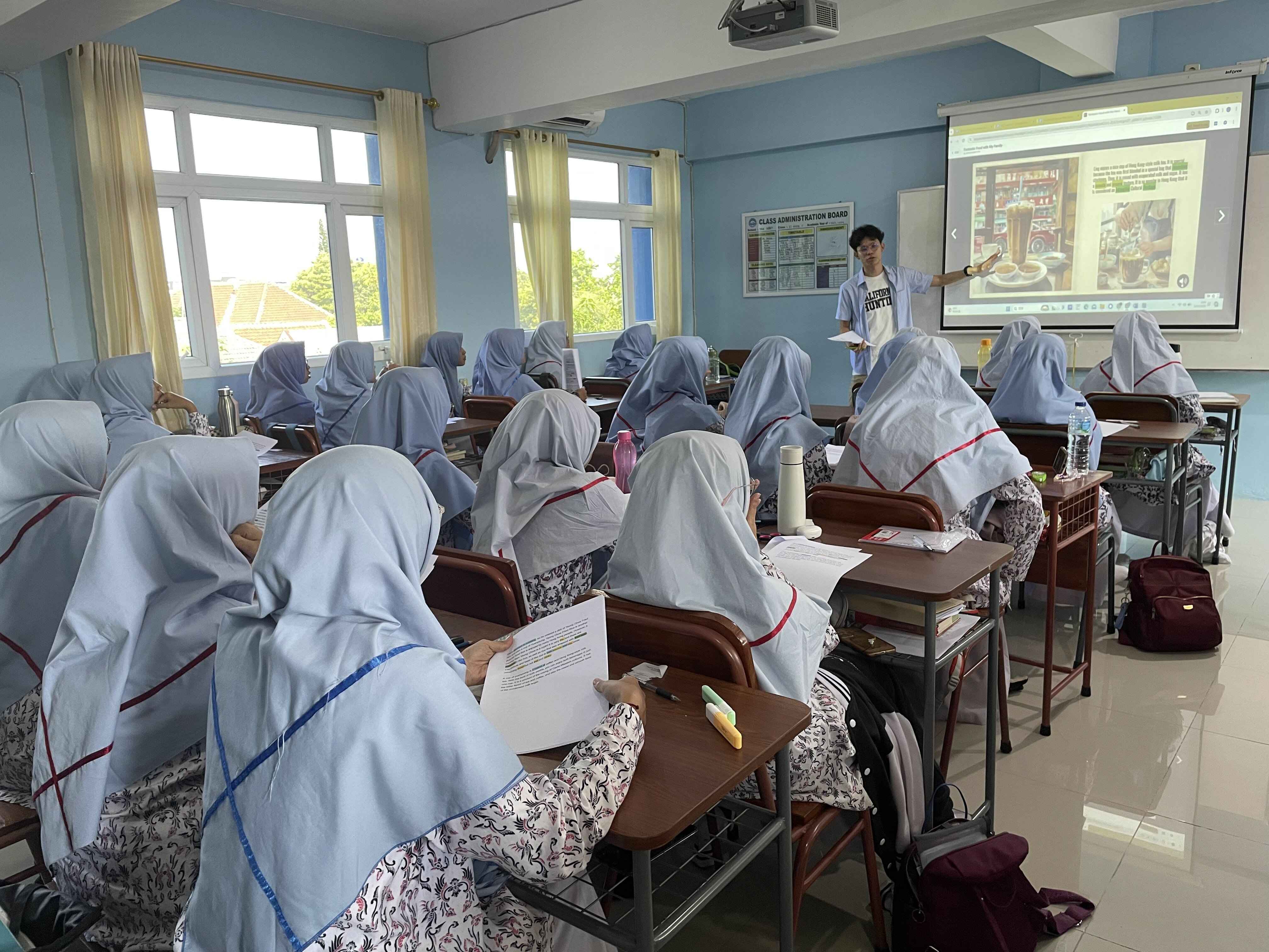 The team teaches English at a local secondary school