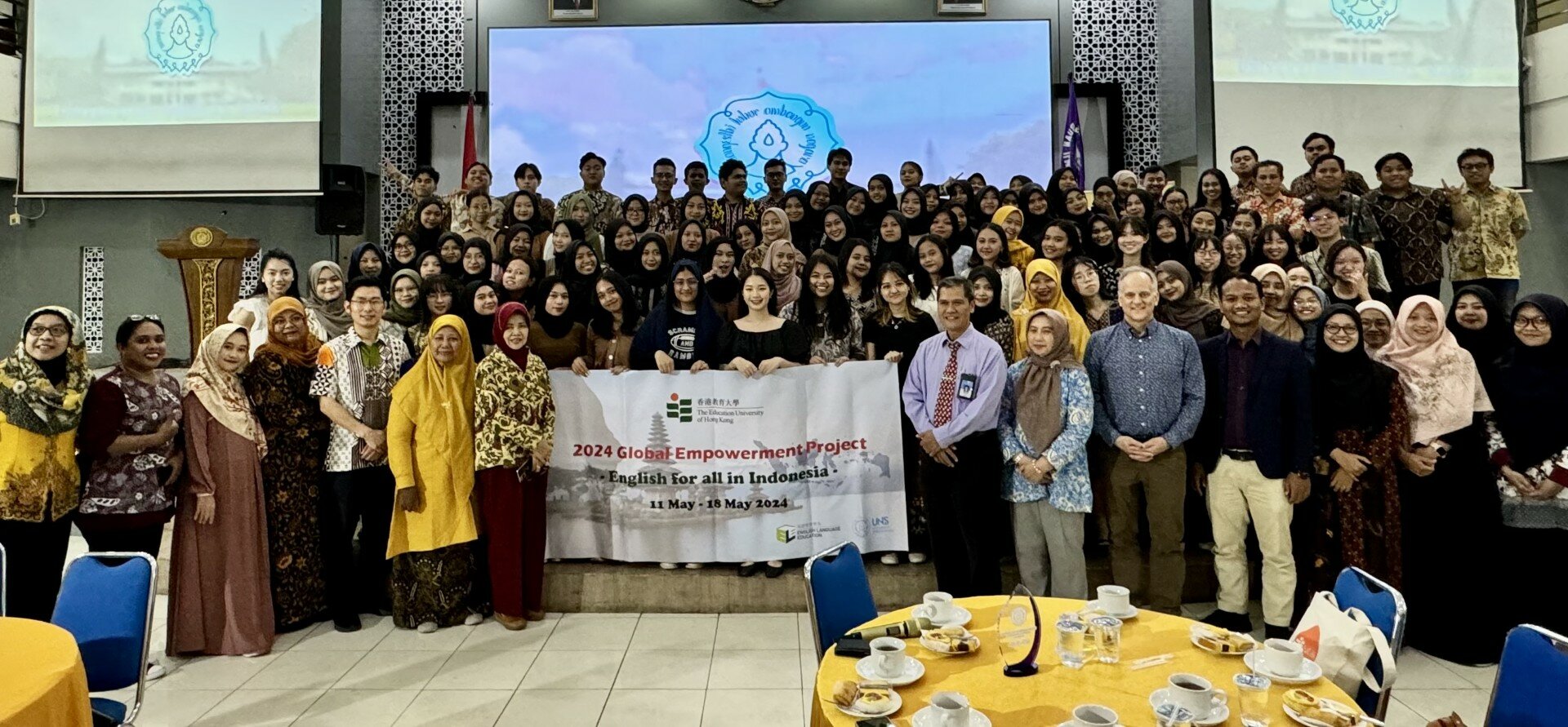 Group photo with local students and staff 