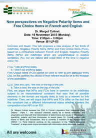 New perspectives on Negative Polarity Items and Free Choice Items in French and English