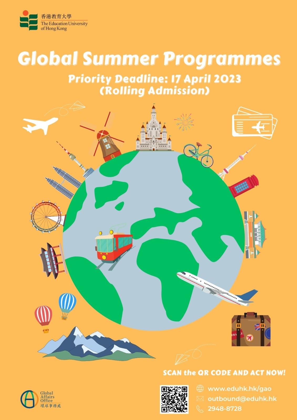 Application for Global Summer Programmes 2023 – Rolling Admission (Priority Deadline: 17 April 2023, 09:00 am)