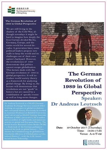 The German Revolution of 1989 in Global Perspective