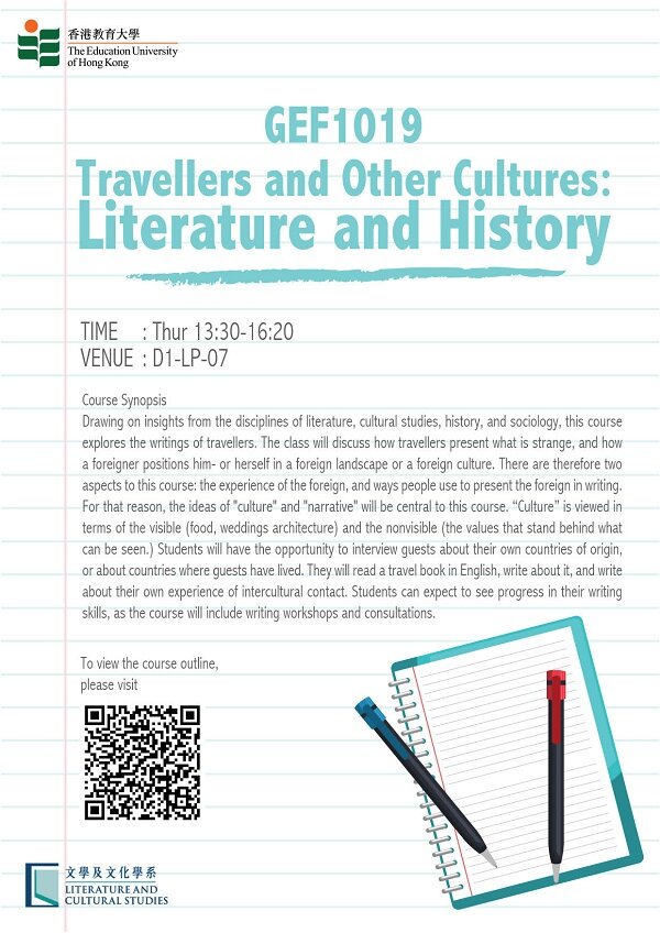 LCS Course (sem 1): GEF1019 Travellers and Other Cultures: Literature and History