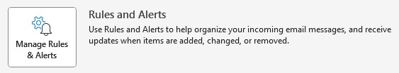 The icon for Rules and Alerts The icon for Rules and Alerts