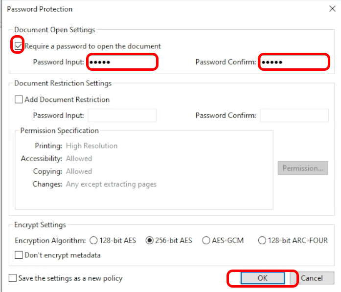 The image illustrate how to set Password Security in PDF-XChange The image illustrate how to set Password Security in PDF-XChange