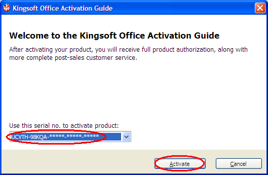 FAQ: KingSoft Office 2009 prompt for activation but fail to activate after  running update. | OCIO