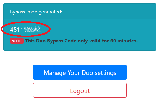 duo admin bypass code