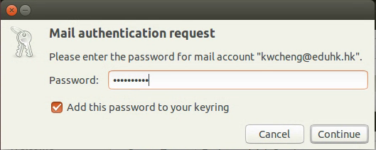 The image illustrate how to enter your password when prompt