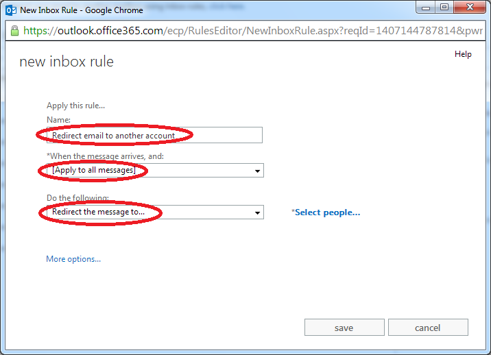 Faq How To Redirect Email To Another Account On Office 365 Outlook Web App Ocio