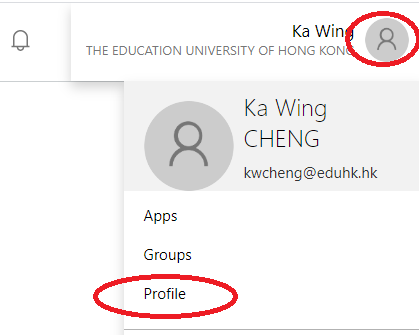 The image illustrate where to click the profile option