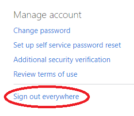 sign out of office 365