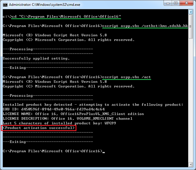 ms office activation on terminal servers