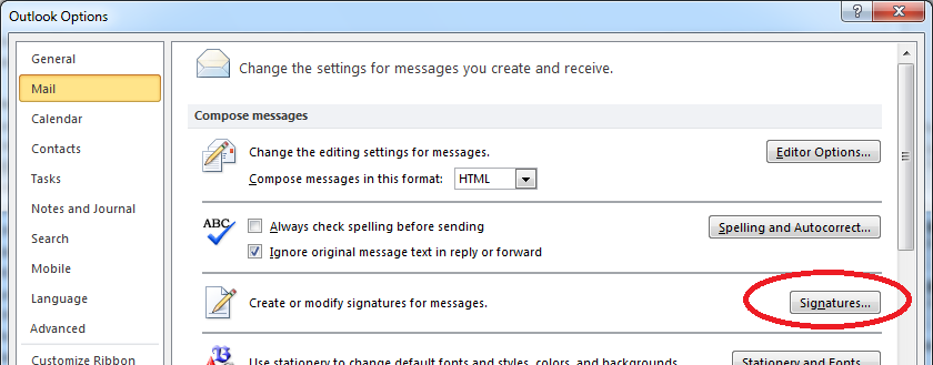 how do i change my signature in outlook