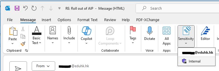 Apply a MIP label in Outlook