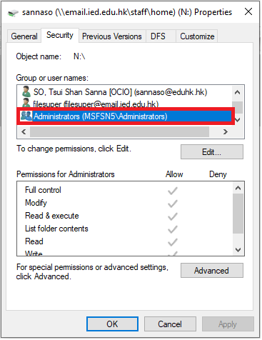 Network Drives Properties windows Network Drives Properties windows