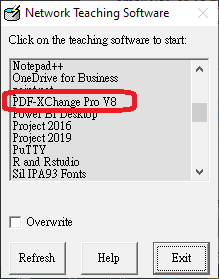 Install PDF-XChange Pro from the Network Teaching Software