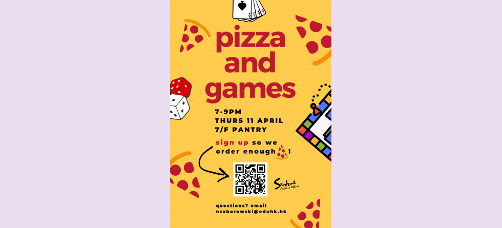 Pizza and games poster
