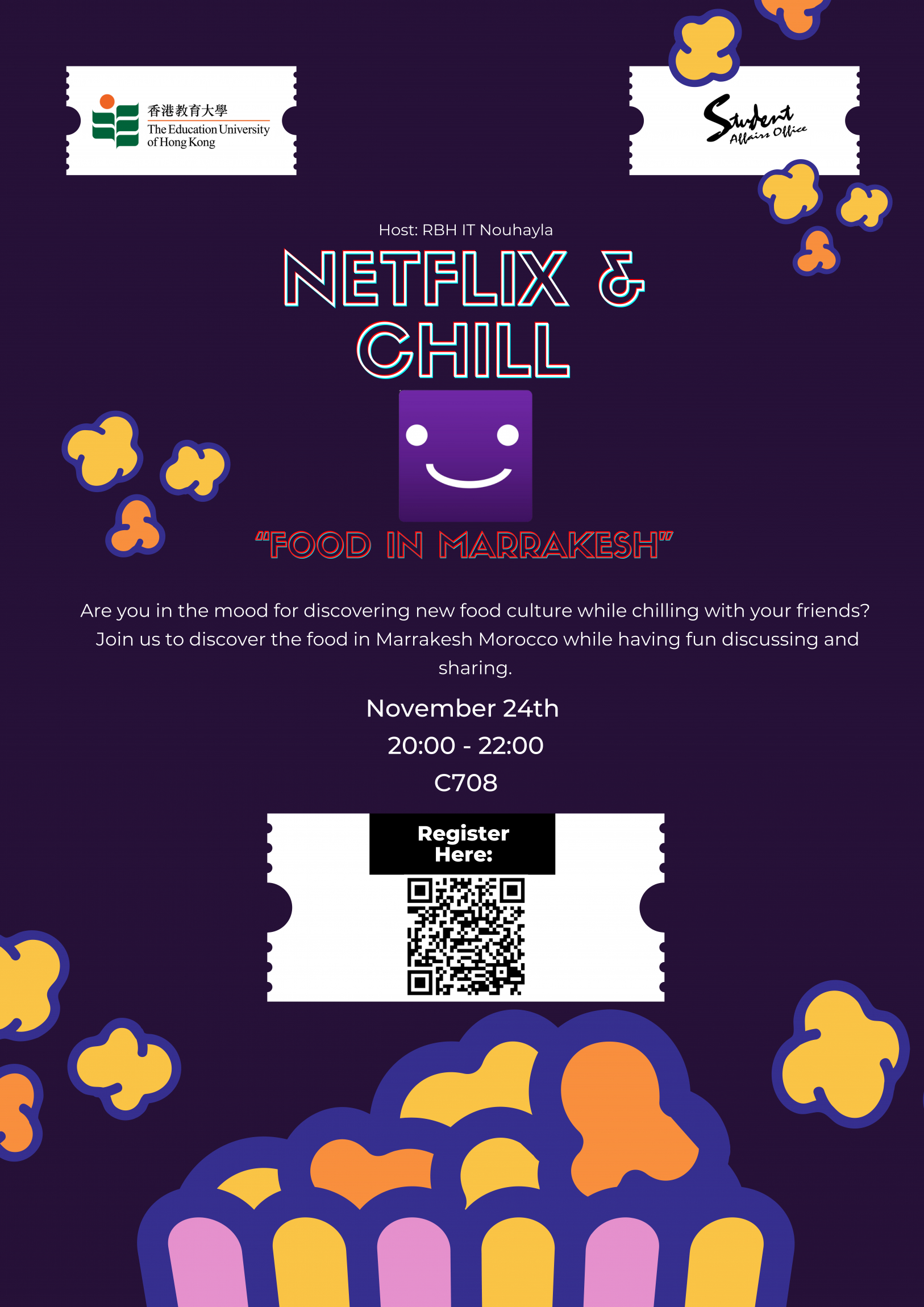 Self Photos / Files - Nouhayla_Netflix & Chill “Food in Marrakesh”_Poster_1 